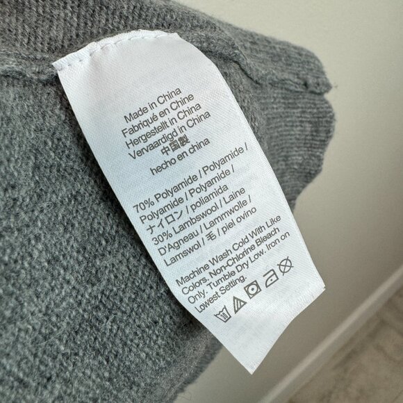 J Crew Factory Lambswool Blend Large Fair Isle Crewneck Sweater Gray pullover - Picture 7 of 8